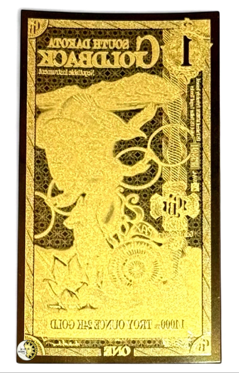 LOT 100 X 1 SOUTH DAKOTA GOLDBACK AURUM 24KT GOLD FOIL NOTE BU 1