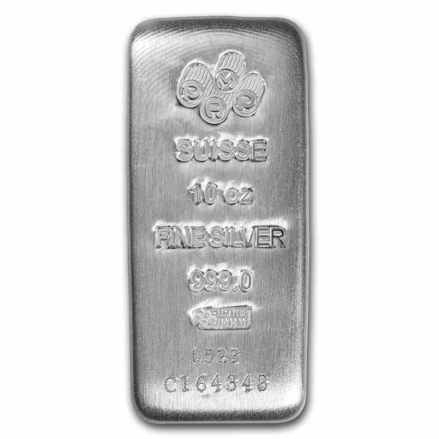 10 TROY OZ .999 FINE SILVER PAMP SUISSE SERIALIZED BAR BU