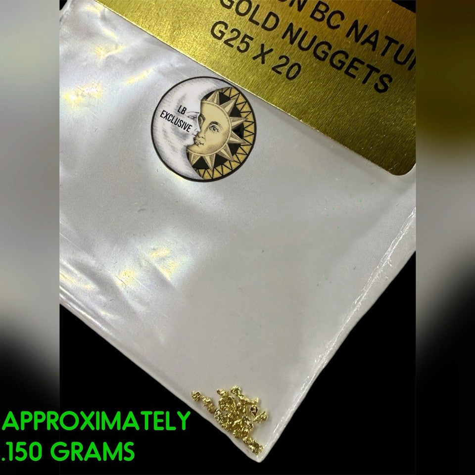 20 PIECE LOT ALASKAN YUKON BC NATURAL PURE GOLD NUGGETS (#B250) - LIQUID BULLION