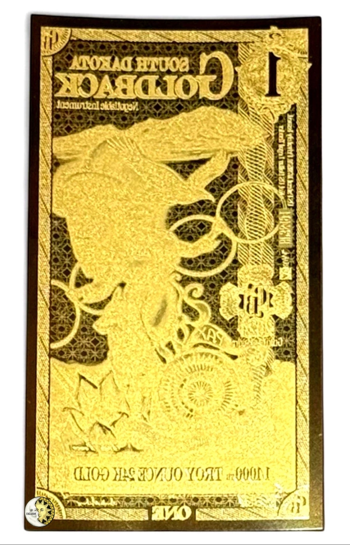 CHAMEX GOLD CARD OBOBANK 1990年発行 LOT 100 X 1 SOUTH DAKOTA GOLDBACK AURUM 24KT GOLD FOIL NOTE BU 1