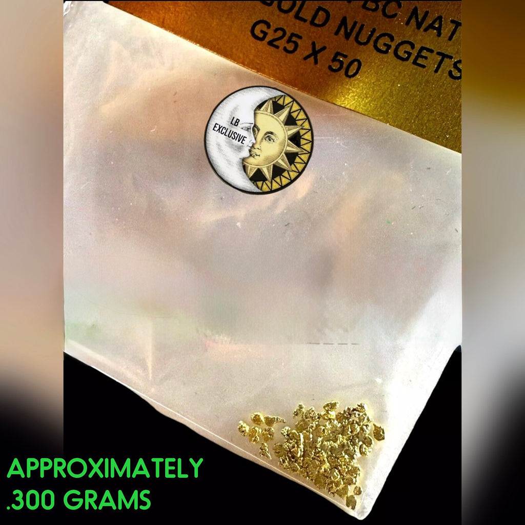 50 PIECE LOT ALASKAN YUKON BC NATURAL PURE GOLD NUGGETS (#G250) - LIQUID BULLION