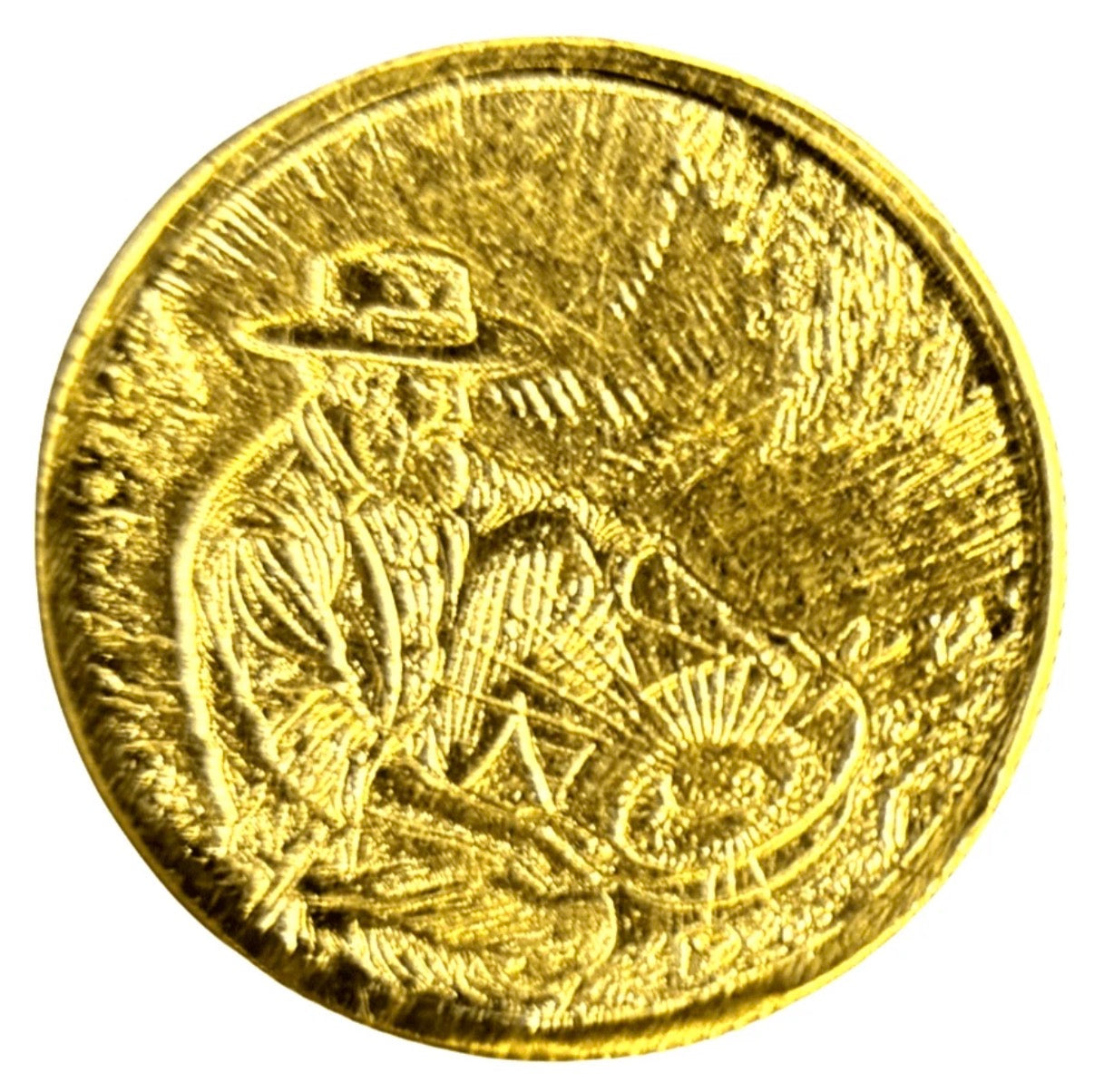 1/100 OZ MONARCH .9999 FINE GOLD PROSPECTOR ROUND IN SEALED CAPSULE BU