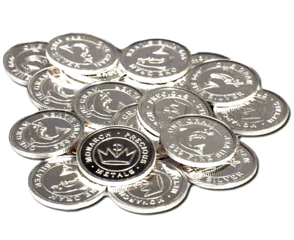 LOT 2 X 1 GRAM .999 FINE SILVER MONARCH SALMON FISH ROUNDS BU liquidbullion