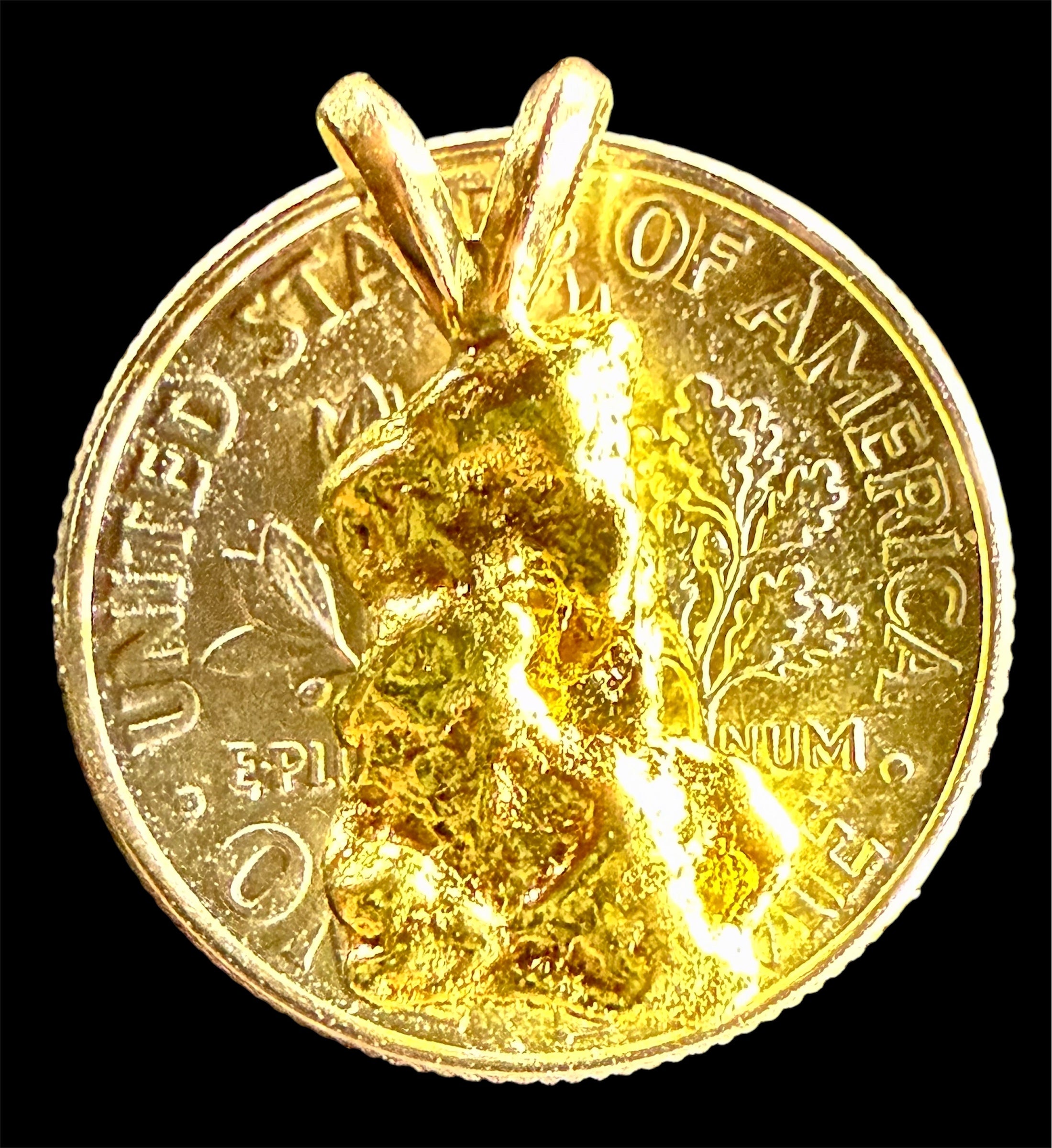 2.052 GRAMS ALASKAN YUKON BC NATURAL PURE GOLD NUGGET PENDANT GENUINE #P900
