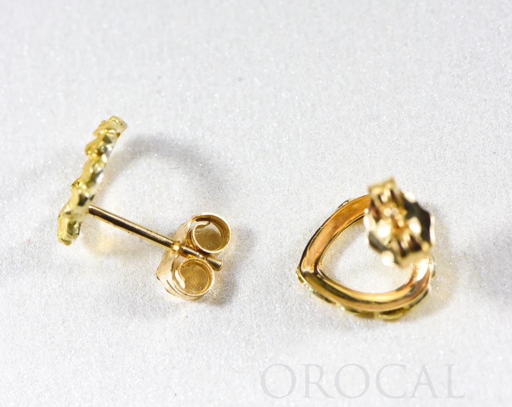 Gold Nugget Earrings "Orocal" EHE360 Genuine Hand Crafted Jewelry - 14K Gold Casting