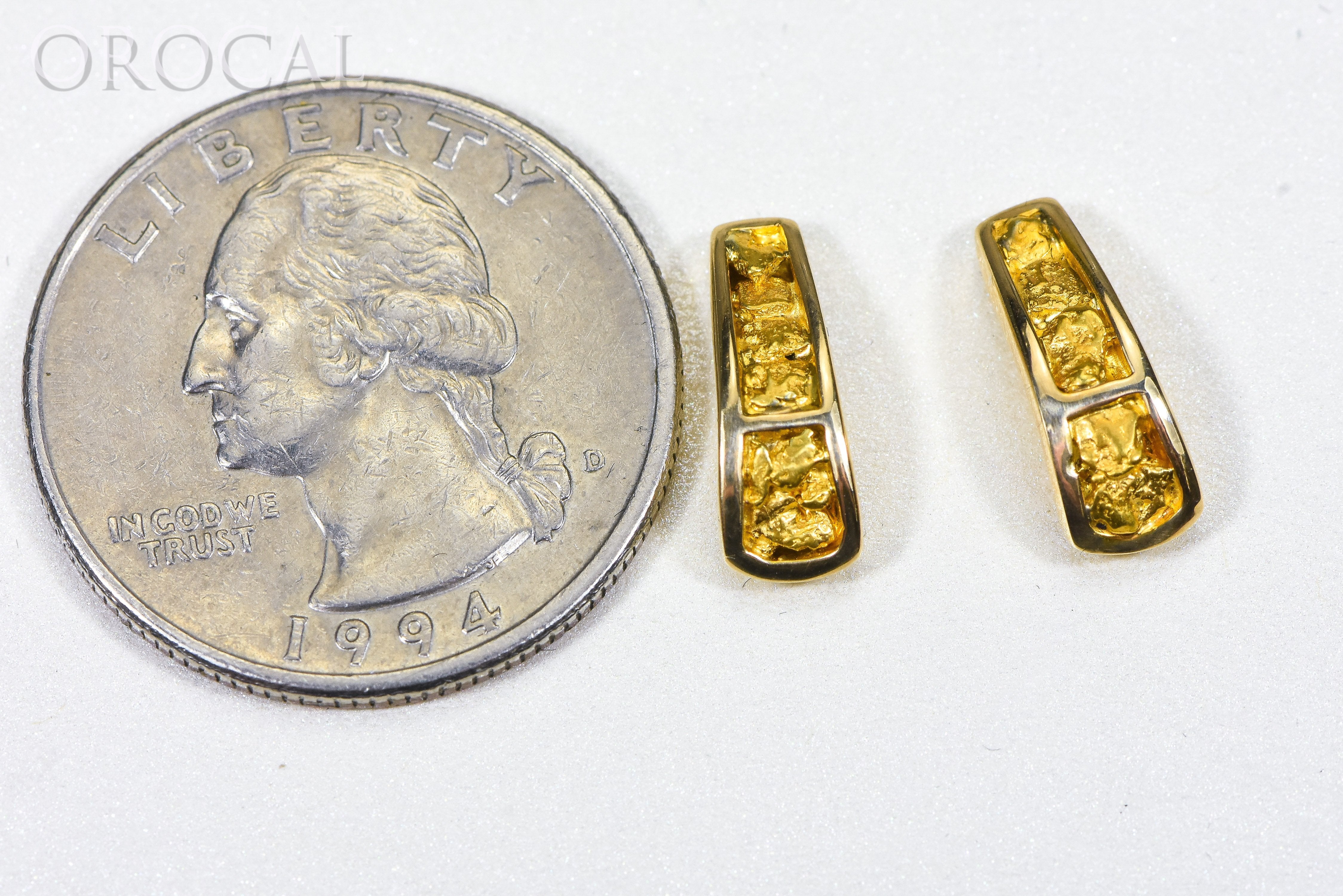 Gold Nugget Earrings "Orocal" EH41N Genuine Hand Crafted Jewelry - 14K Gold Casting