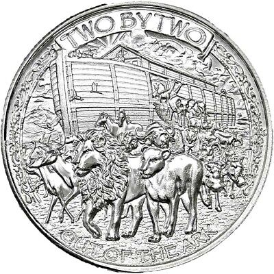 1 TROY OZ .999 FINE SILVER NOAHS ARK ROUND BU