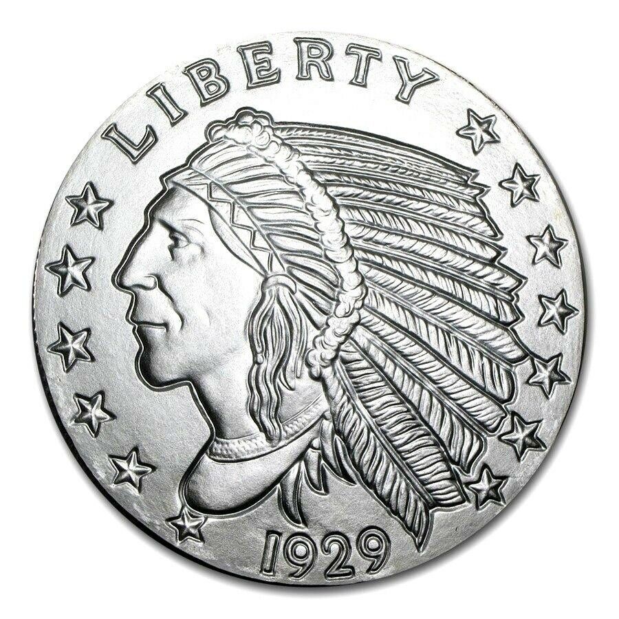 5 TROY OUNCE .999 FINE SILVER GSM INCUSE INDIAN BU + (3) 99.9% 24K GOLD $100 BANKNOTES - Liquidbullion