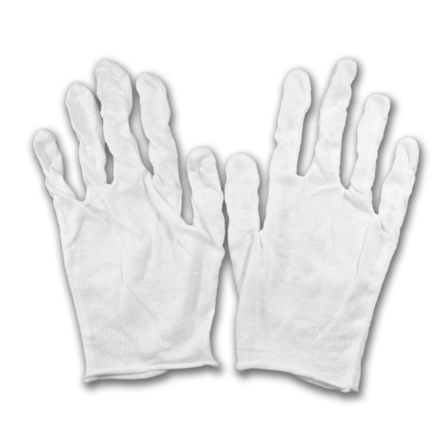 PACK OF 12 LARGE COTTON GLOVES (6 PAIRS) - Liquidbullion