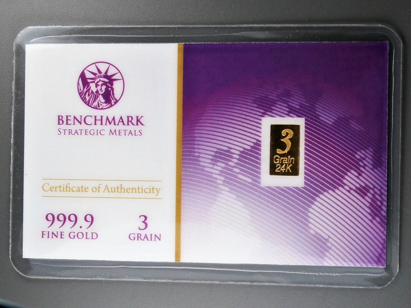 1/5 GRAM .9999 FINE 24K GOLD BULLION BARS - IN COA CARD