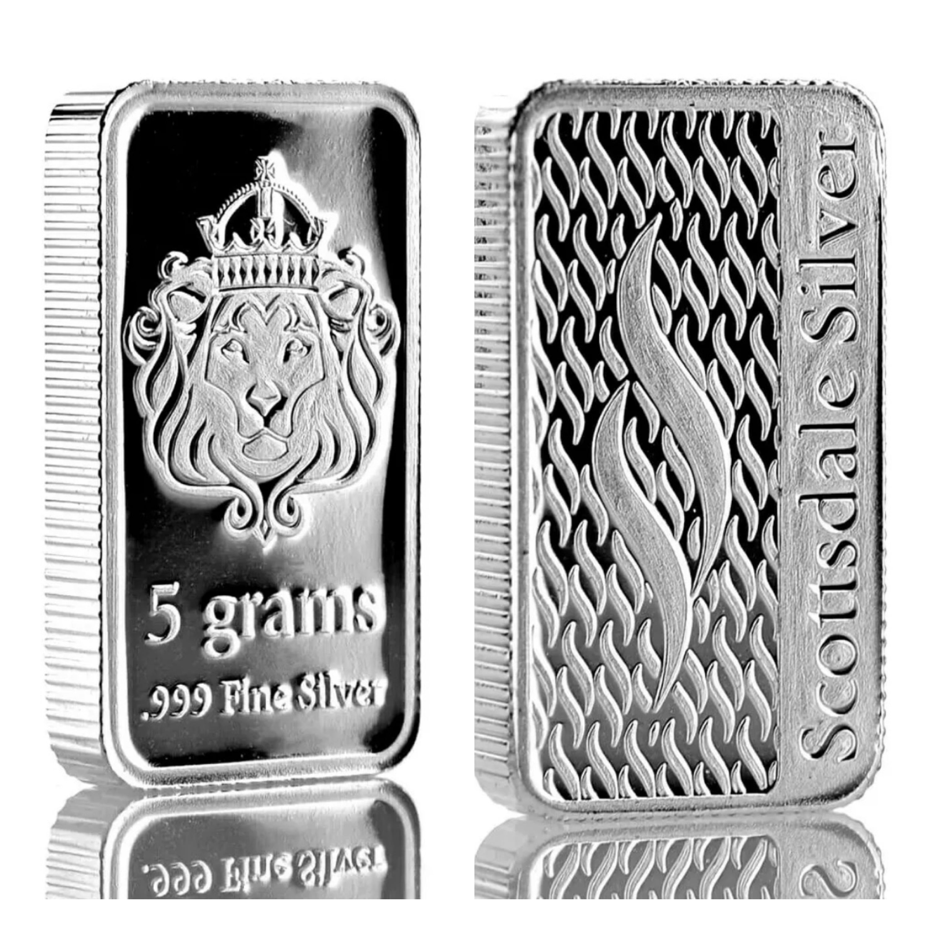 5 GRAM .999 SILVER SCOTTSDALE MINT BAR BU + 50 PIECE ALASKAN YUKON PURE GOLD NUGGETS