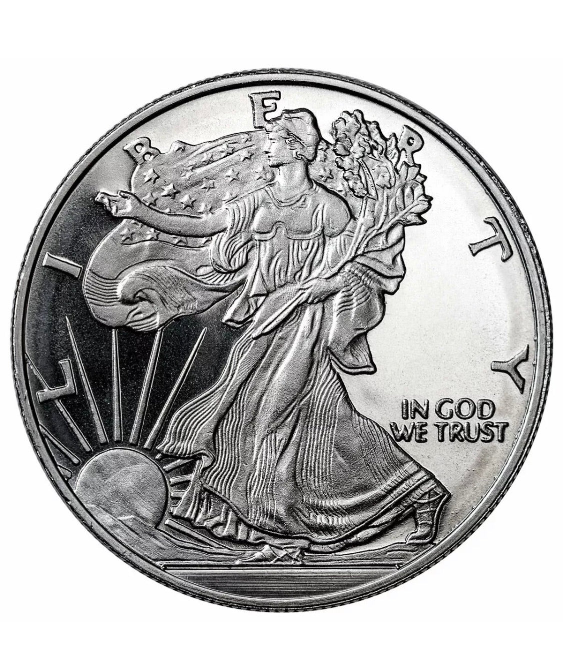 LOT 10 X 1 TROY OZ .999 FINE SILVER WALKING LIBERTY ROUNDS BU