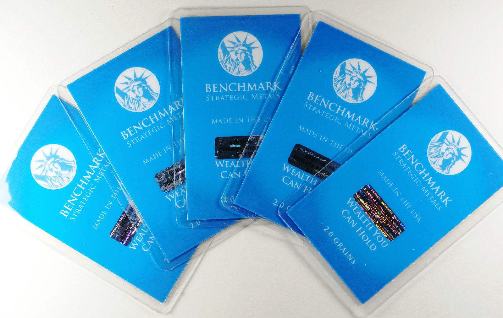 LOT 5 X 2 GRAIN .9999 FINE 24K GOLD BULLION BAR - IN COA CARD