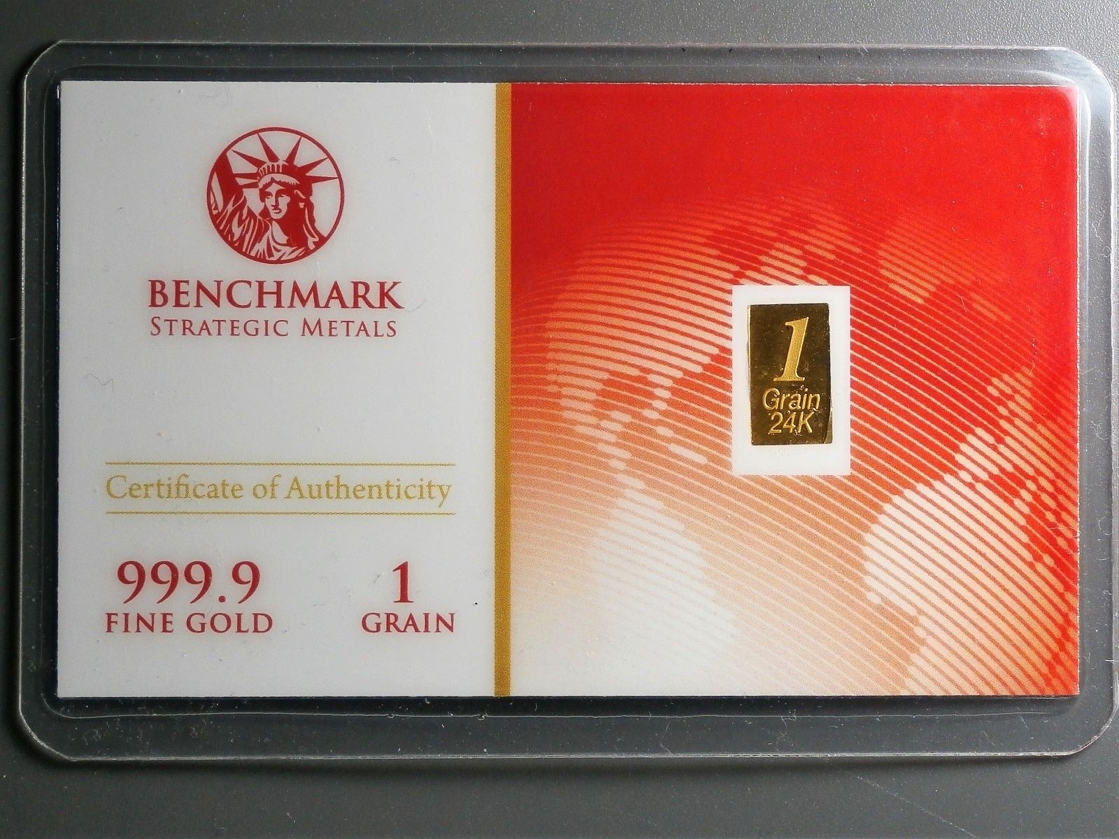 1/15 GRAM .9999 FINE 24K GOLD BULLION BARS - IN COA CARD