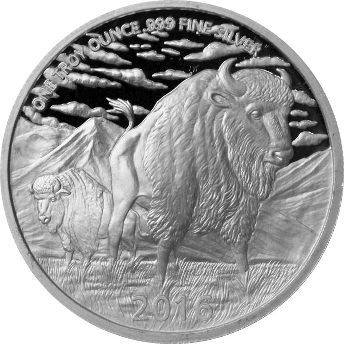 1 TROY OZ .999 FINE SILVER THE HUNTER ROUND BU